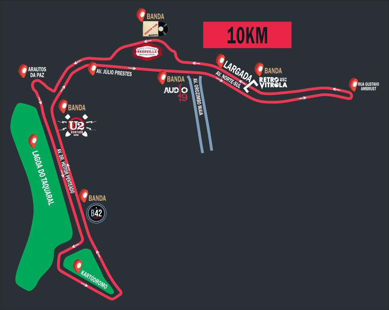 Trajeto 10K - Vista Simplificada